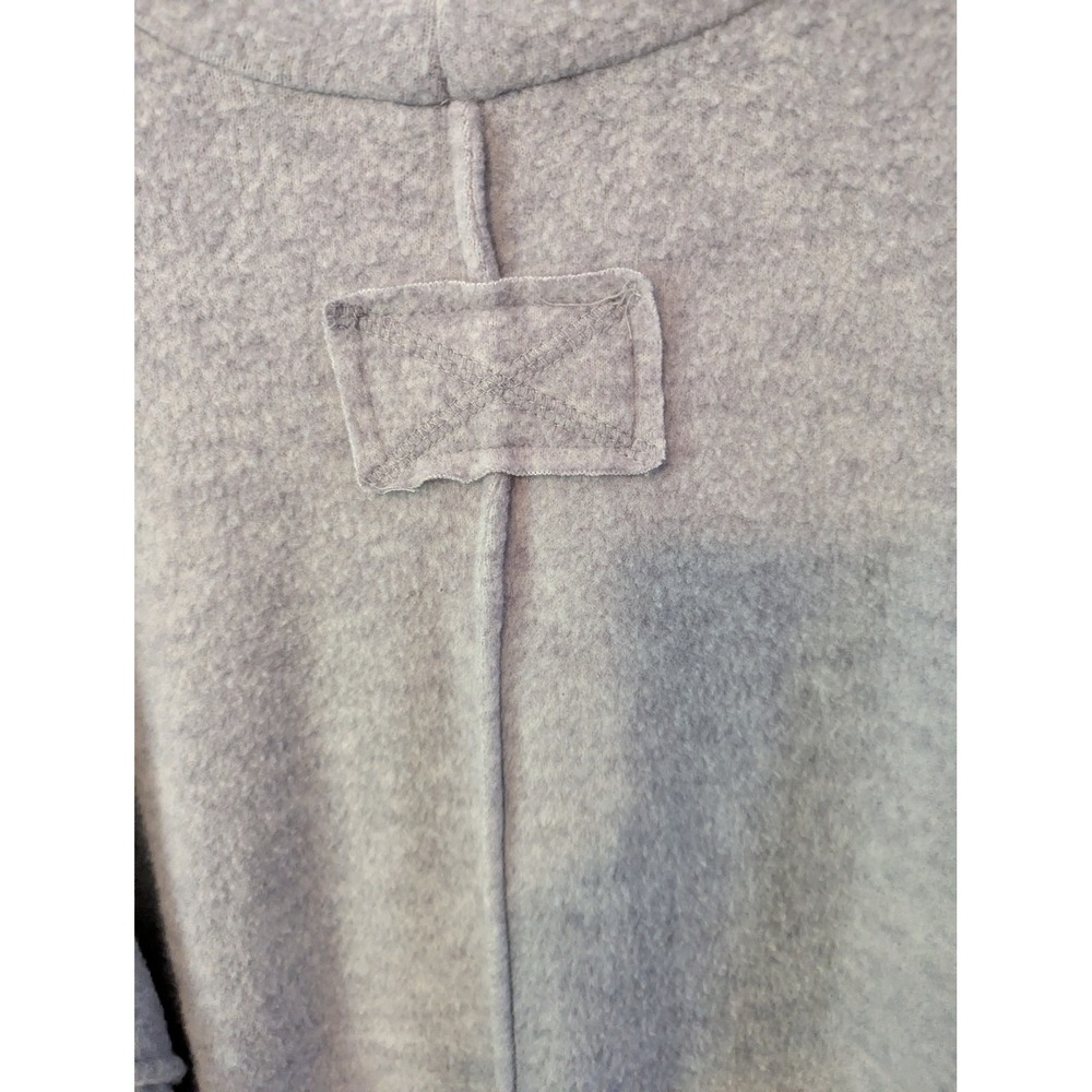 Zenana Women Oversized Crew Neck Sweater Gray Exposed Seam Pullover S/M - Picture 5 of 8